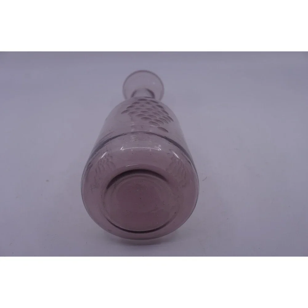 Pink Depression Glass Vase Etched Embossed Glass Grape Design